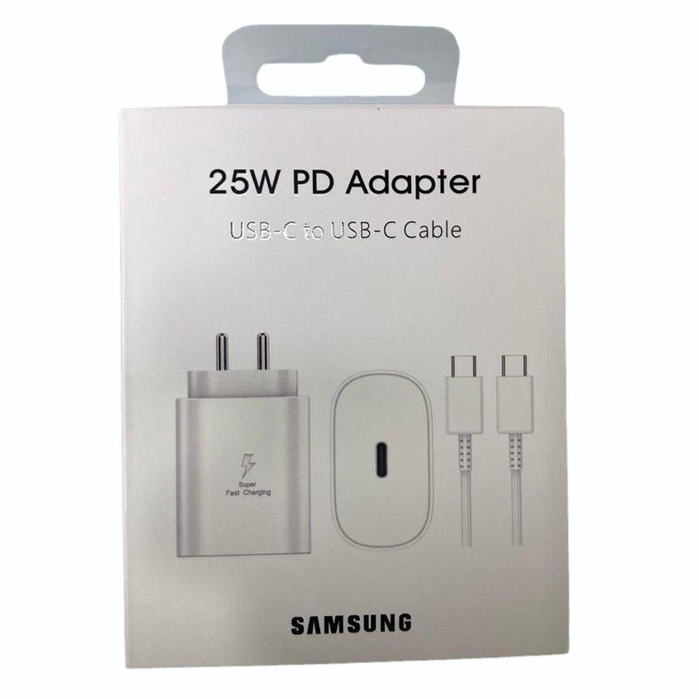 SAMSUNG EP-TA800EWE + EP-DG980BWE 25W USB-C wall charger White One Size original completo